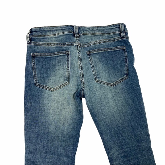 FREE PEOPLE Kentucky Blue Released Side Slit Raw Hem Jeans - Picture 7 of 10